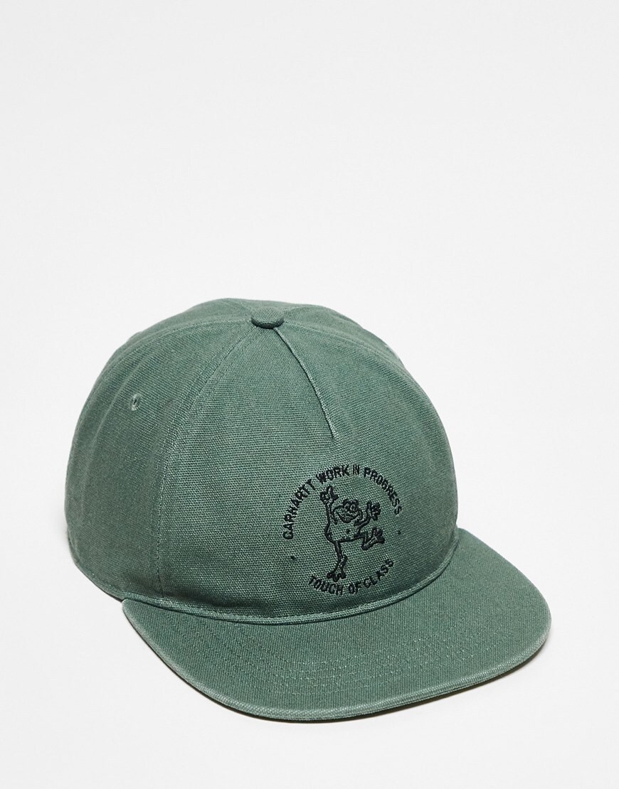  Carhartt WIP stamp frog flat peak cap in green | ASOS Style Feed