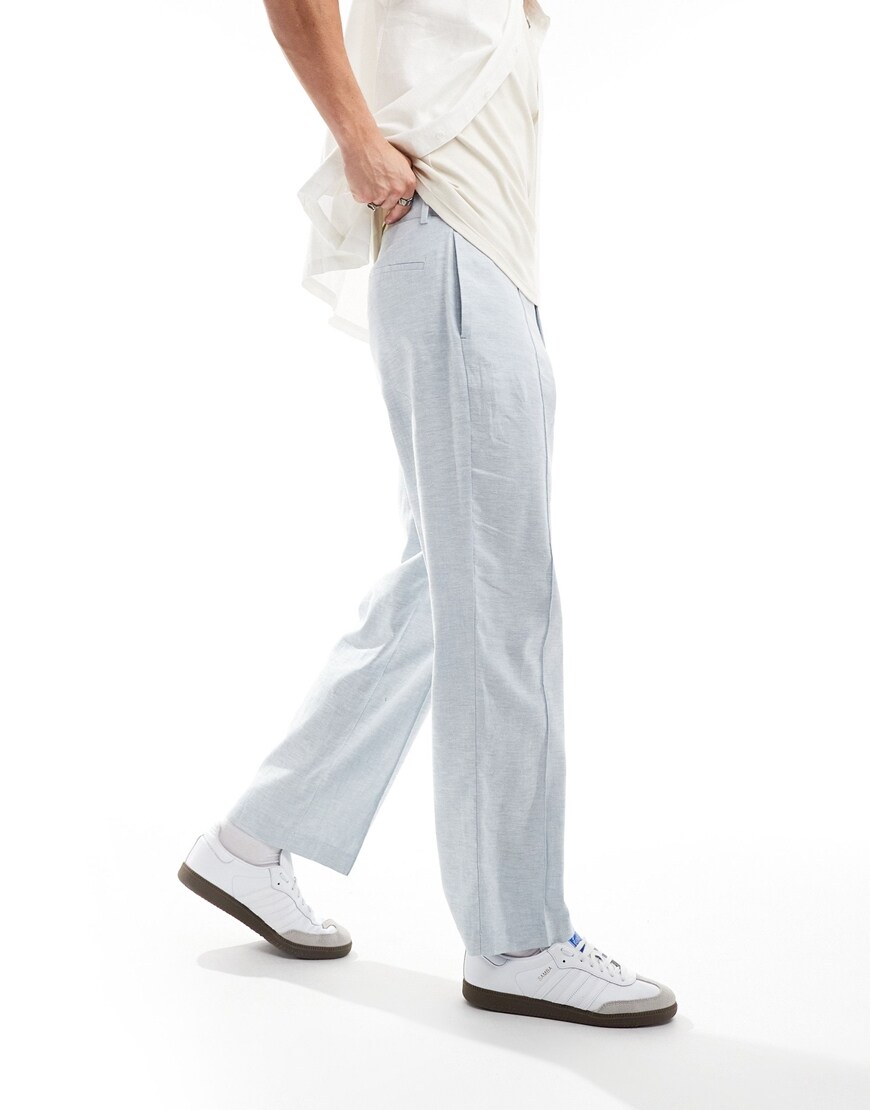ASOS DESIGN wide-leg smart linen trousers | ASOS Style Feed