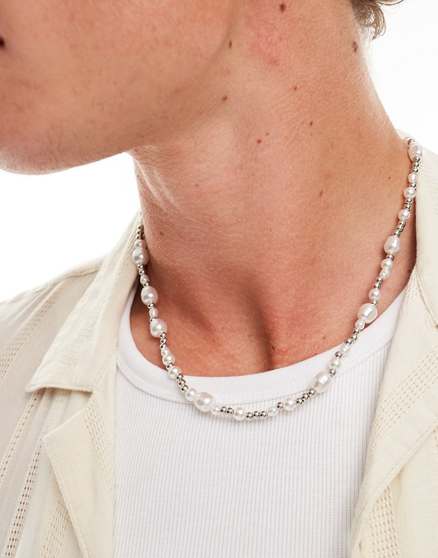  Faded Future pearl and chain necklace | ASOS Style Feed