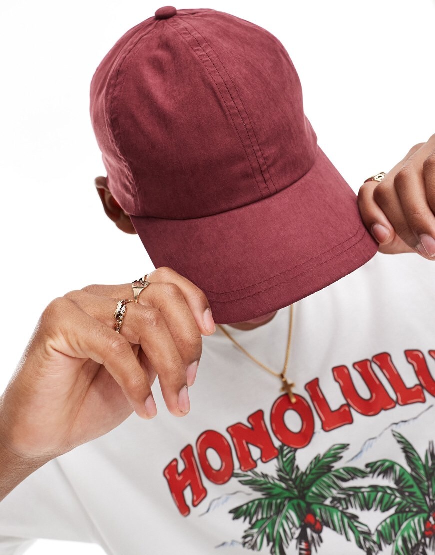 ASOS DESIGN soft baseball cap in soft touch burnt red