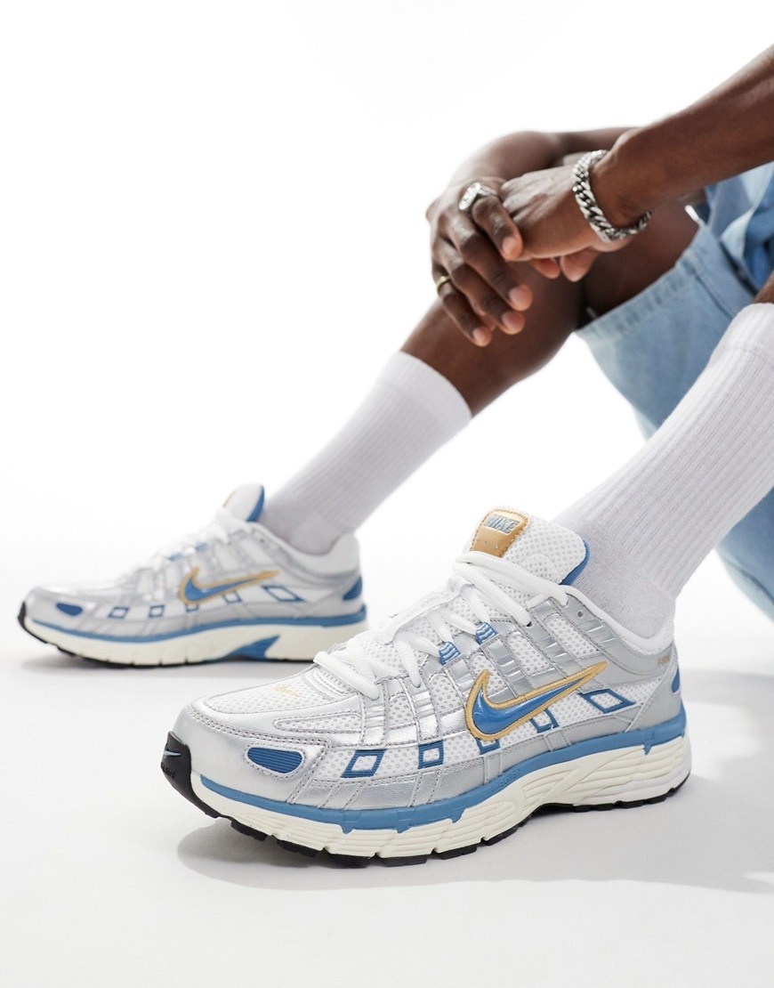 Nike P-6000 sneakers in white and blue