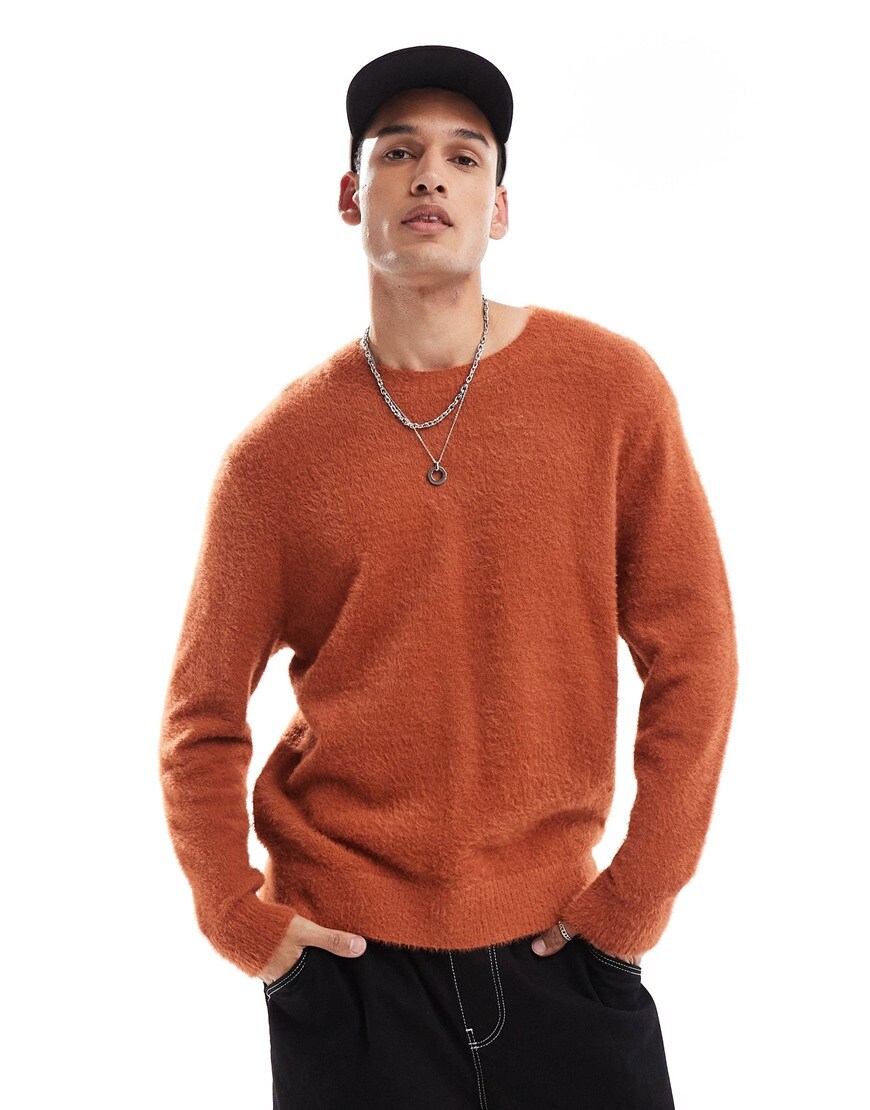 Burnt orange textured jumper
