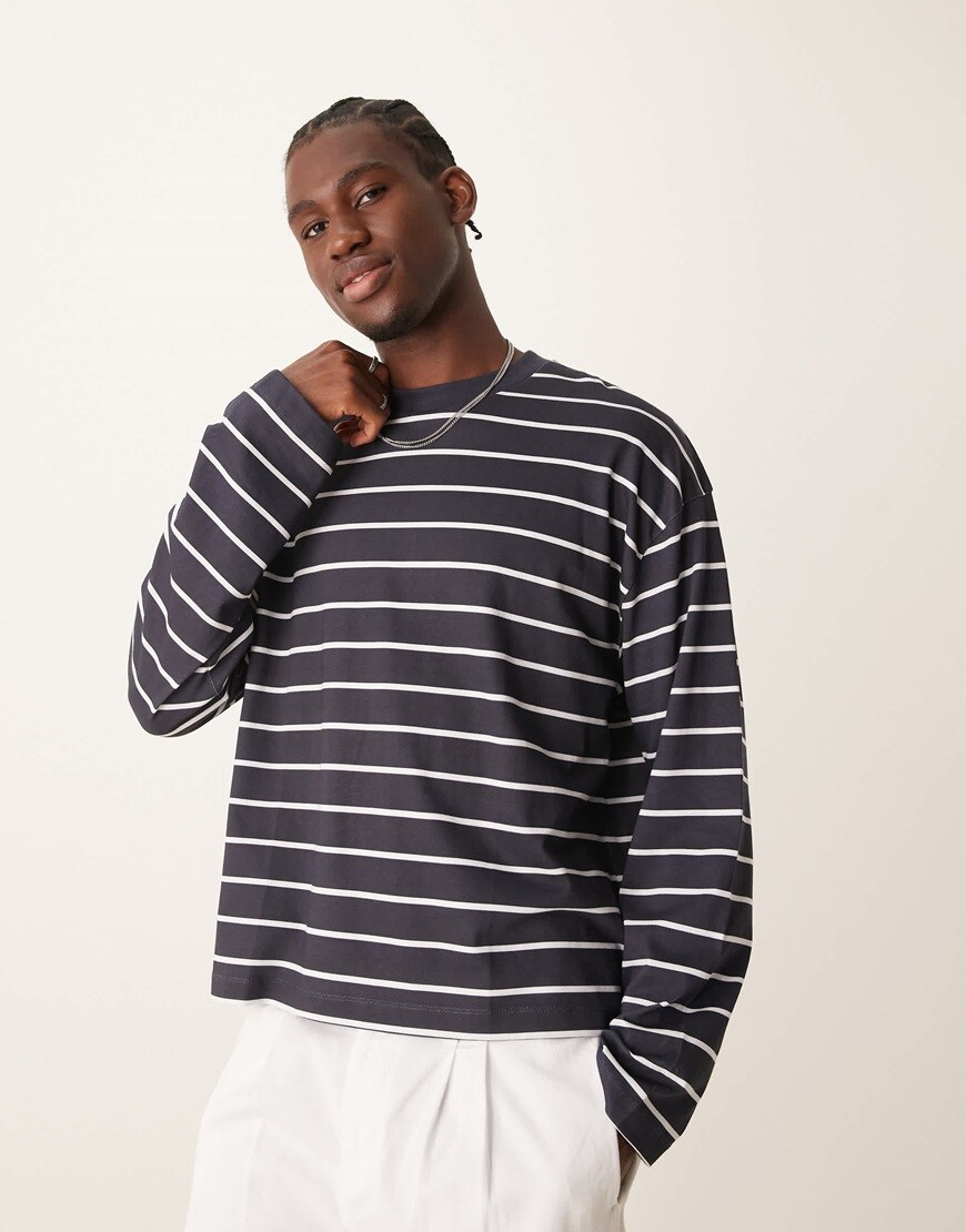 Long-sleeve striped top