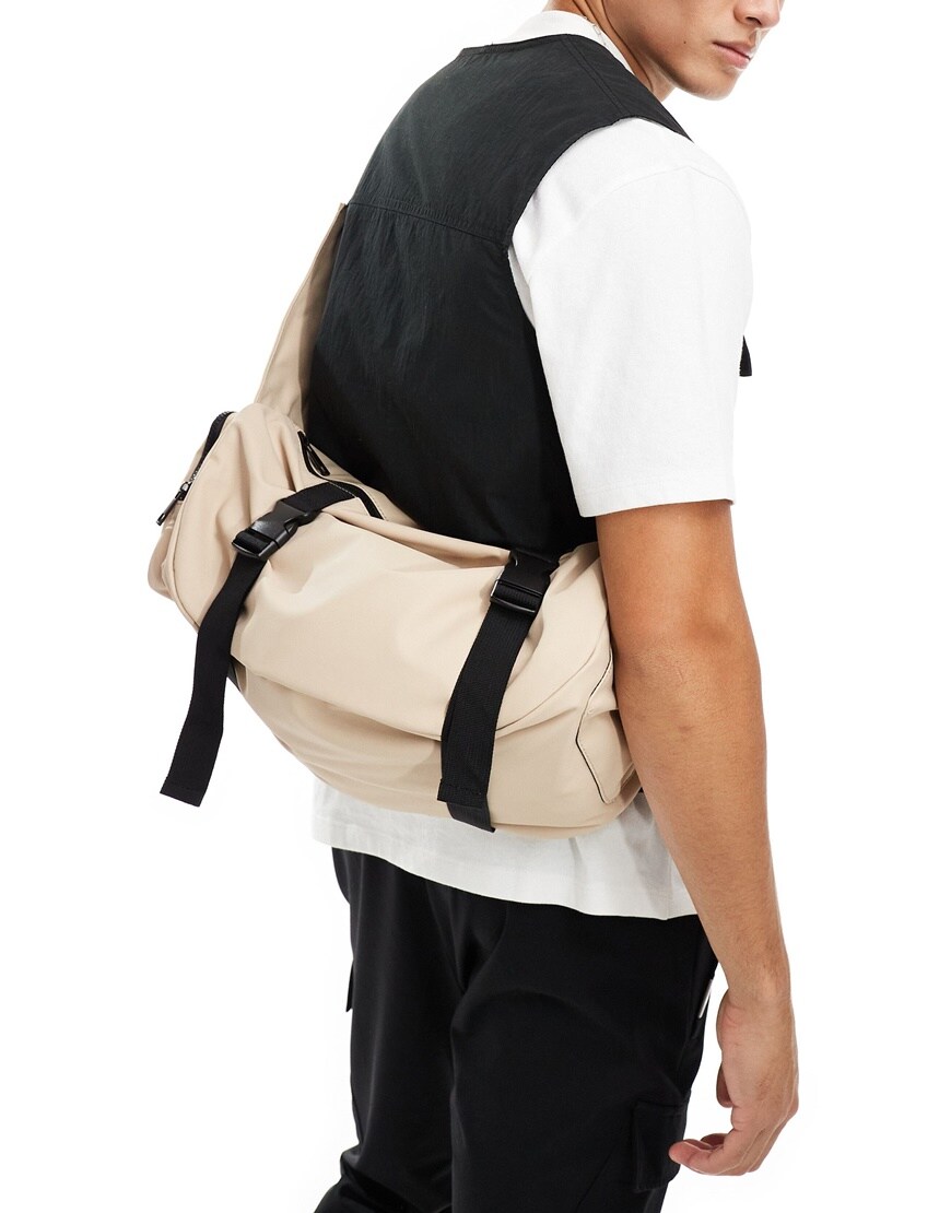 Beige cross-body bag