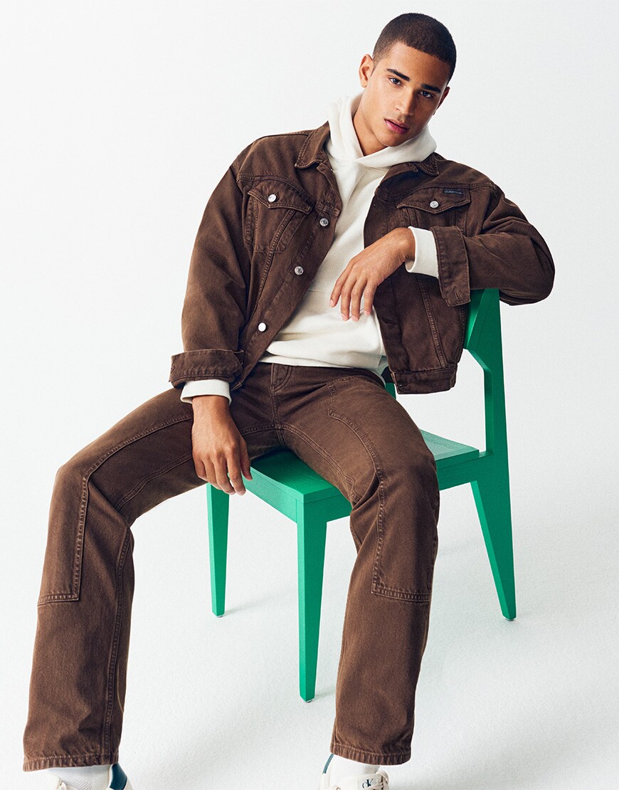 Model in brown denim co-ord from CK Jeans | ASOS Style Feed