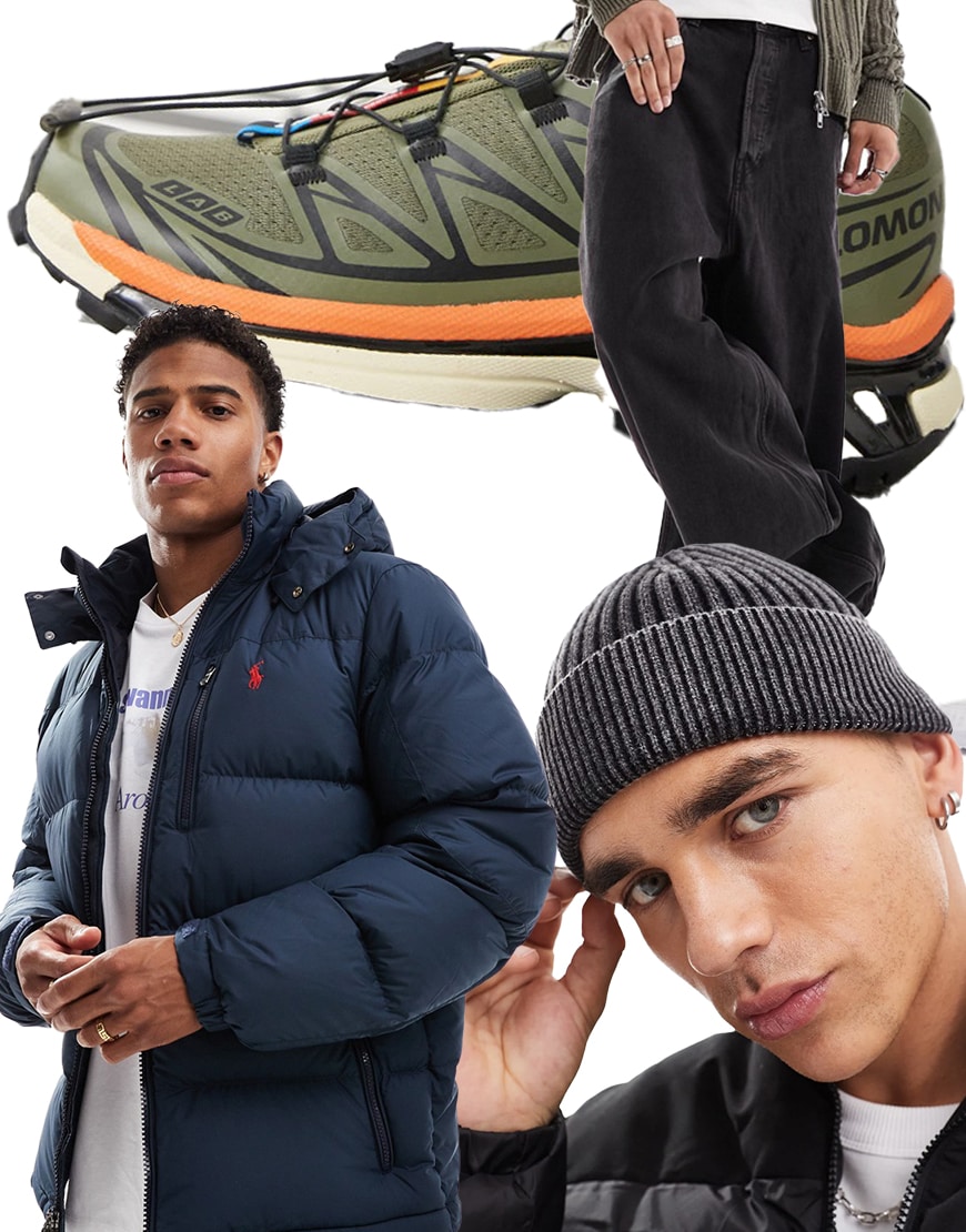 Collage of clothes to wear on a walk.