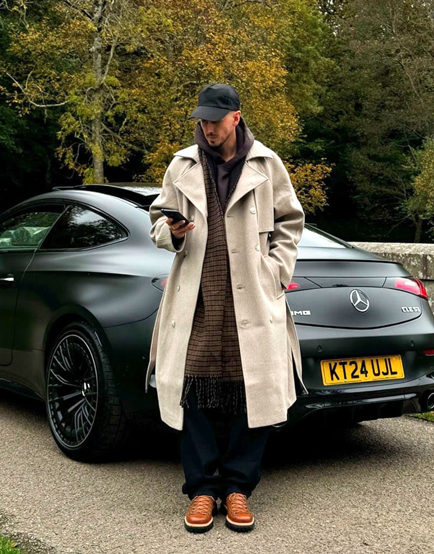 Man Wearing Check Scarf and Coat | ASOS Style Feed