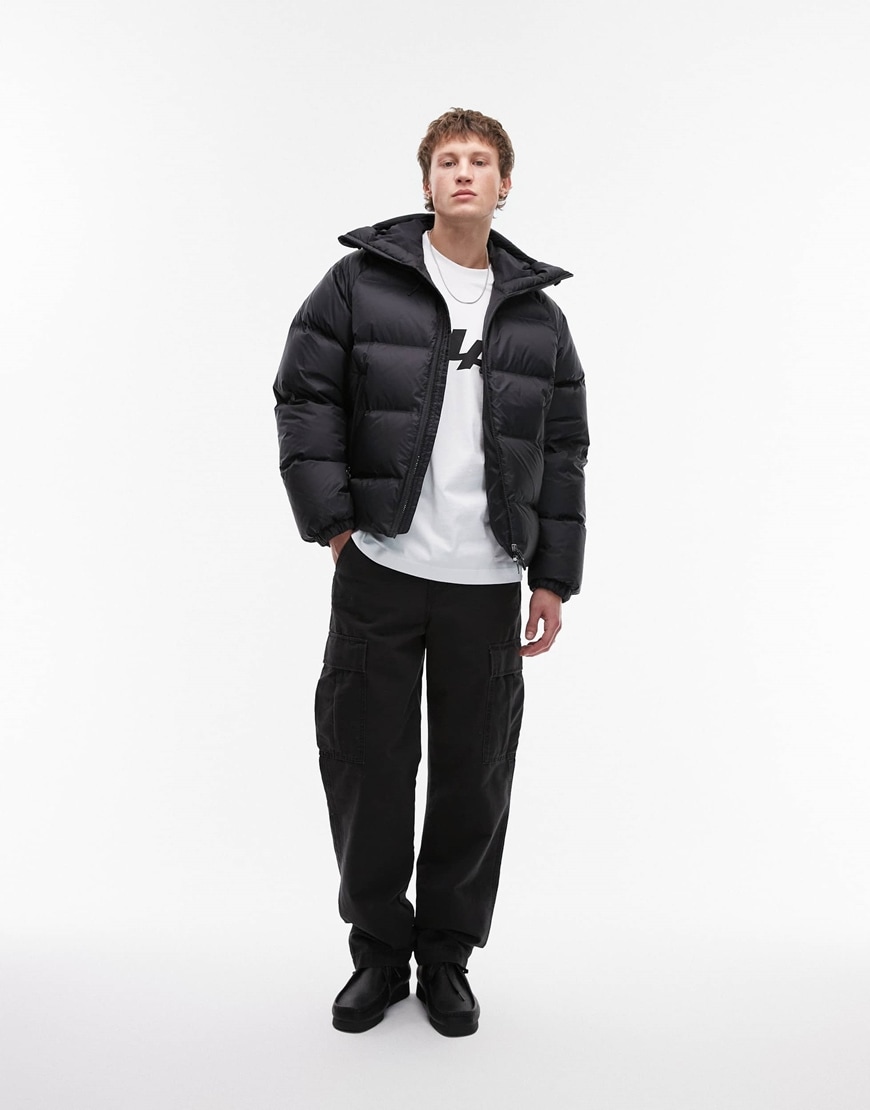 Man wearing puffer jacket
