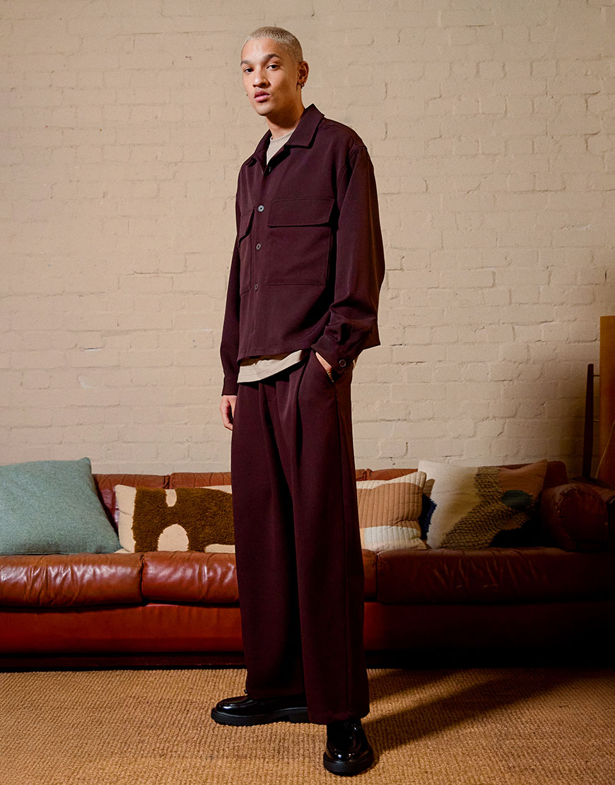 Model in burgundy co-ord | ASOS Style Feed
