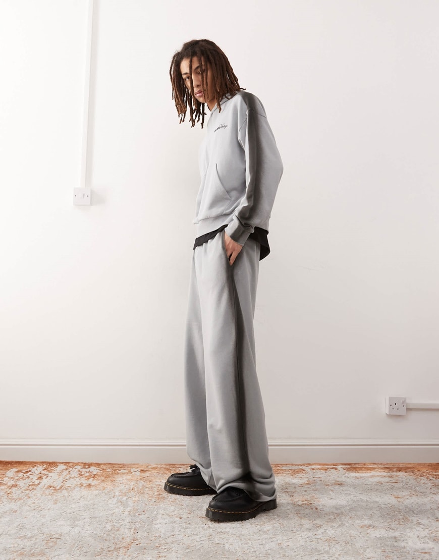 Model in oil wash grey tracksuit. | ASOS Style Feed