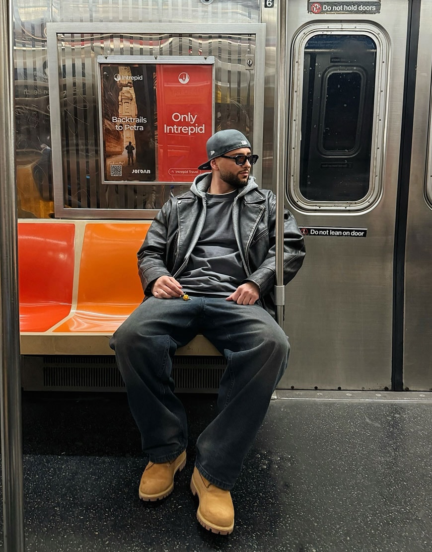 Man wearing Timberlands