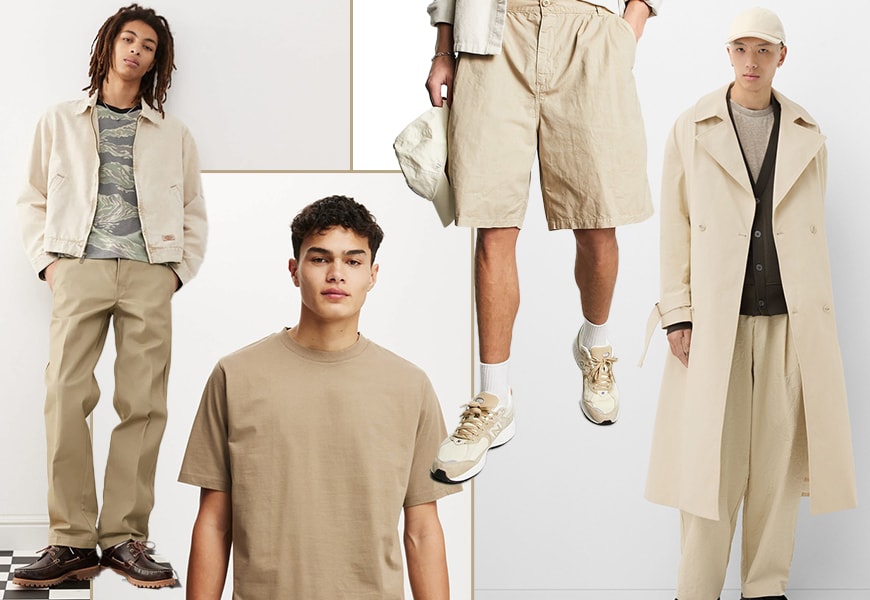 Collage of beige items