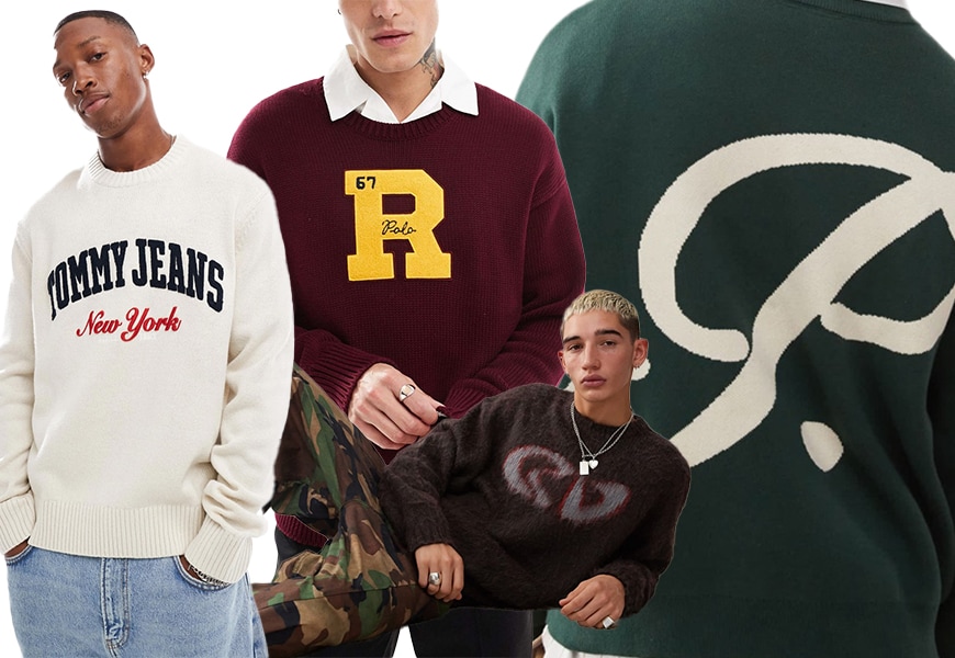 Collage of several knitted jumpers