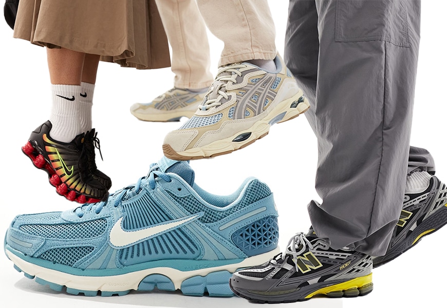 Collage of colourful trainers