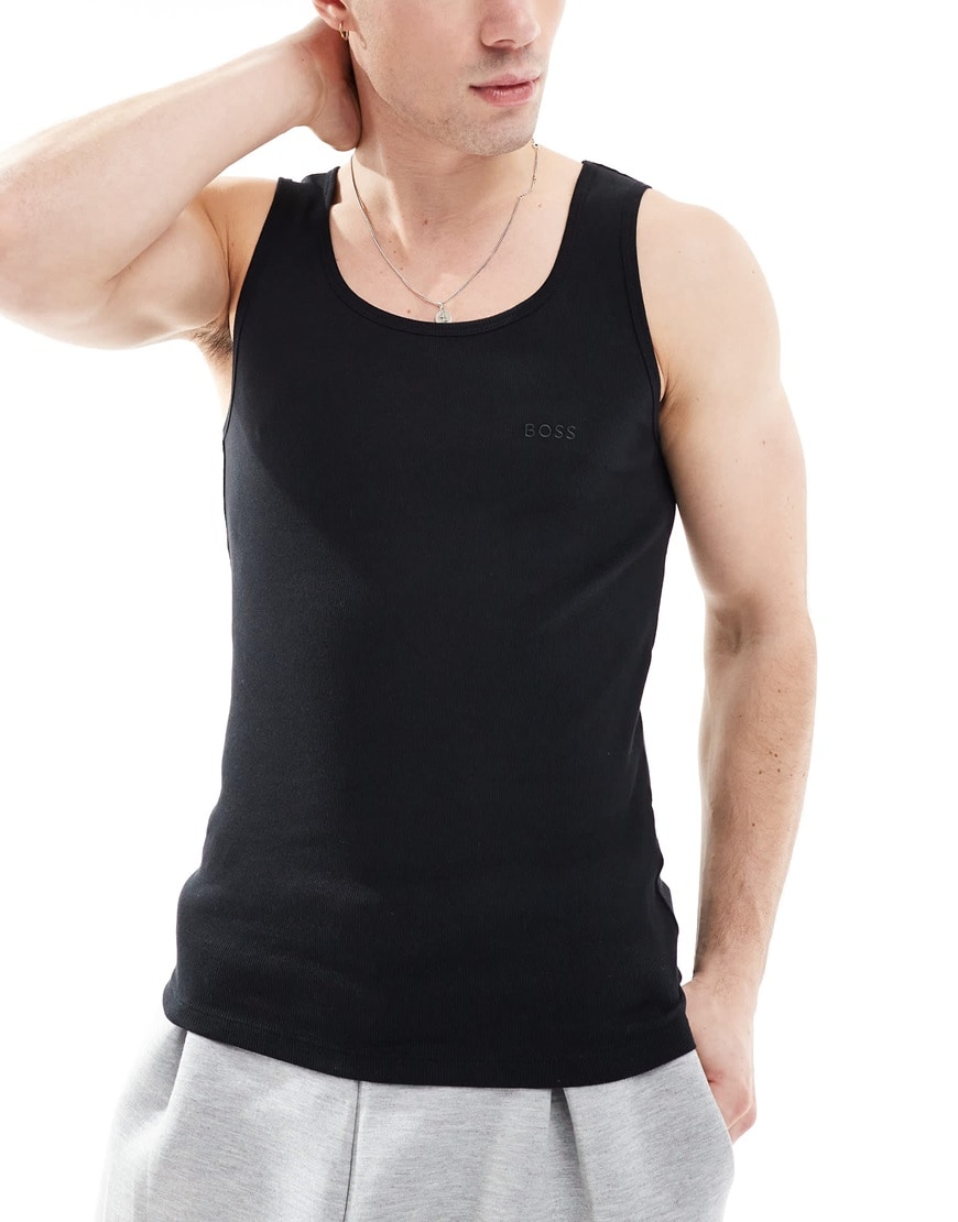 Model wearing black top