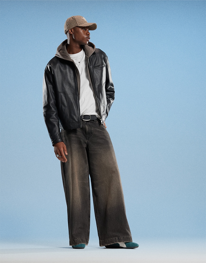 Model wearing streetwear outfit