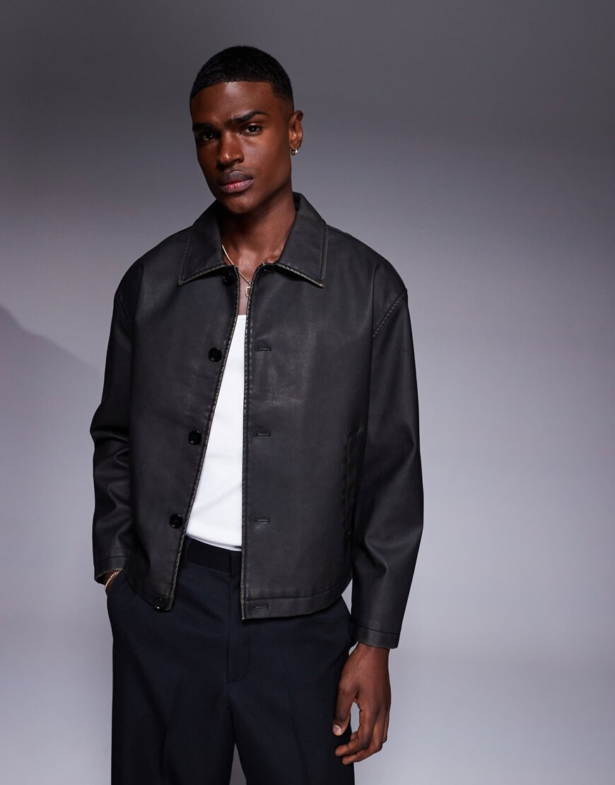 Leather Harrington Jacket