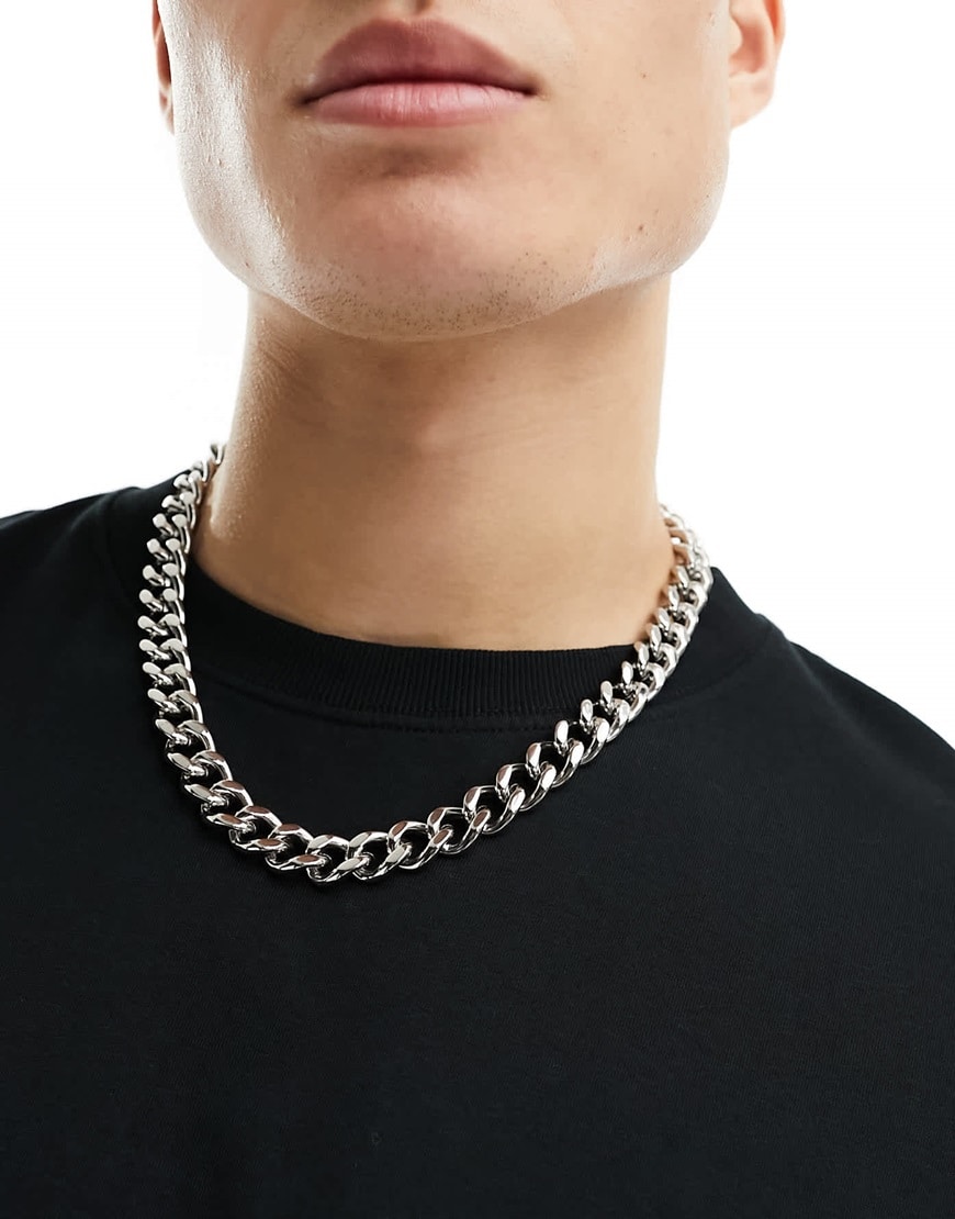 Model wearing a silver chain