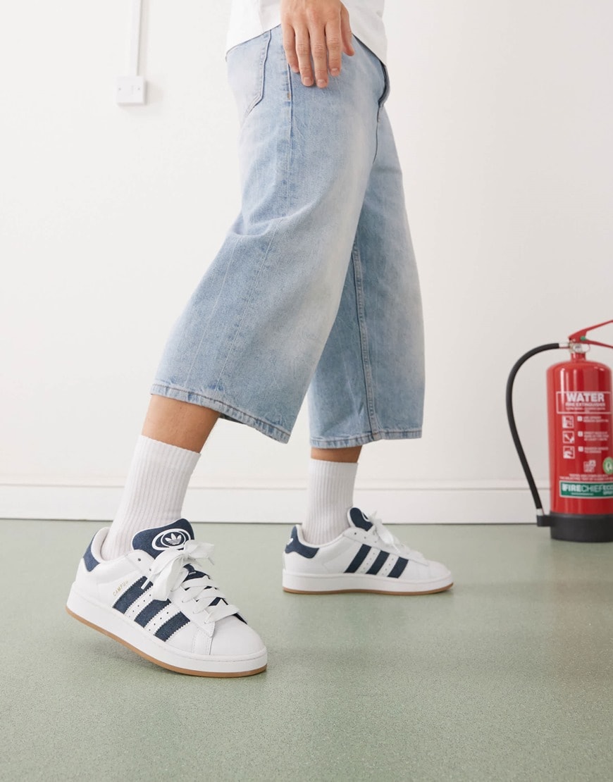 adidas Originals Campus 00s sneakers in white and denim
