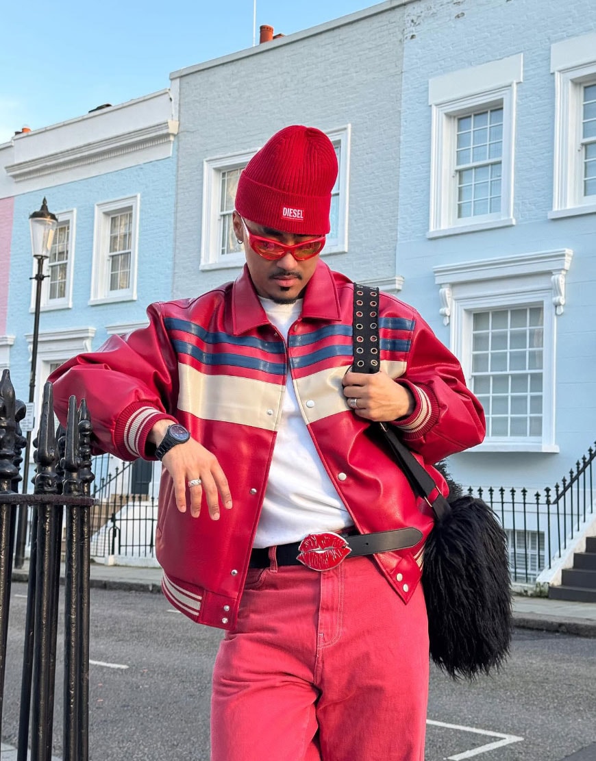 Man wearing red jacket and jeans | ASOS Style Feed
