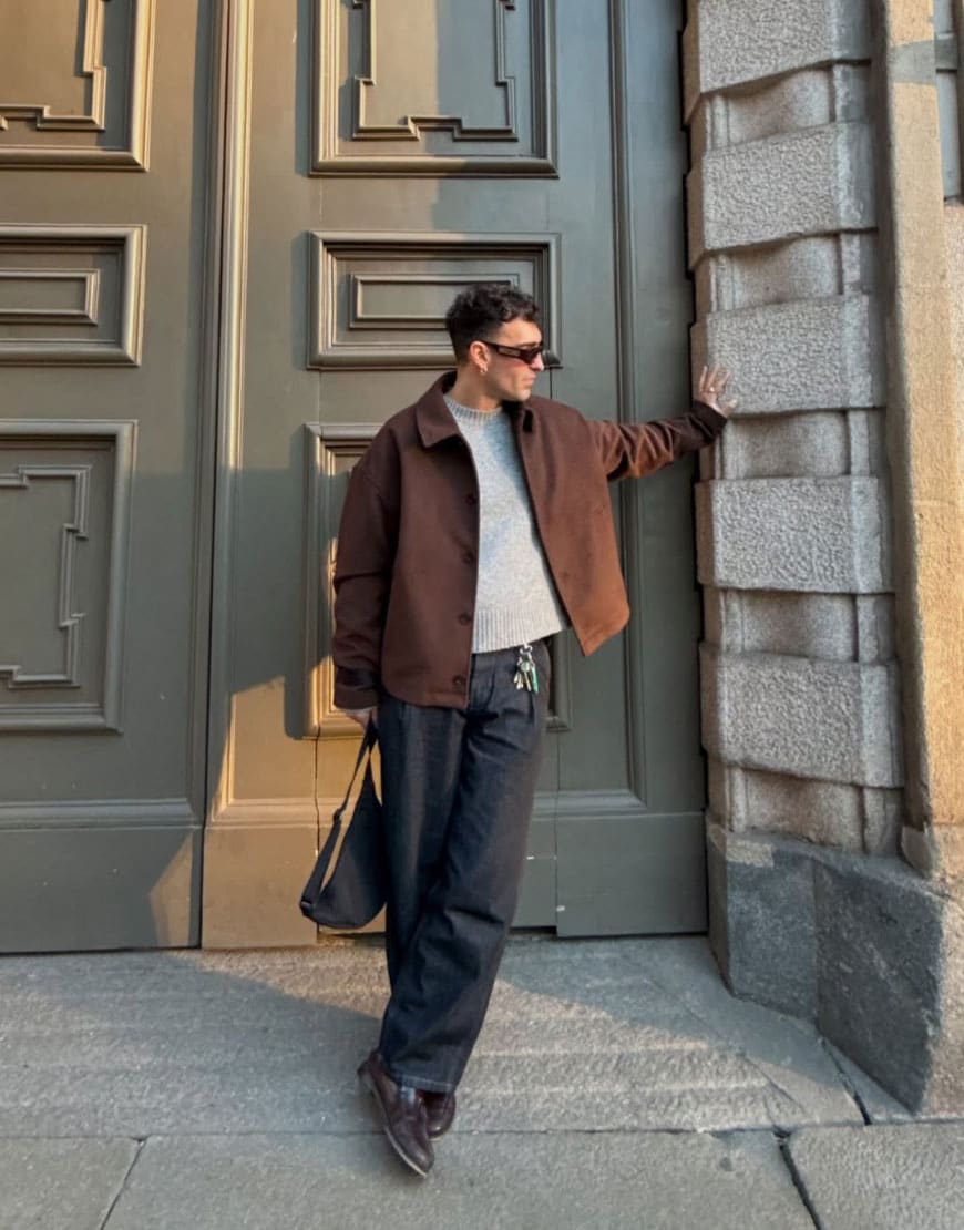 Man wearing suede jacket and jeans | ASOS Style Feed