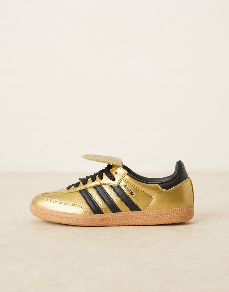 adidas Originals Samba LT trainers in metallic gold and black | ASOS Style Feed