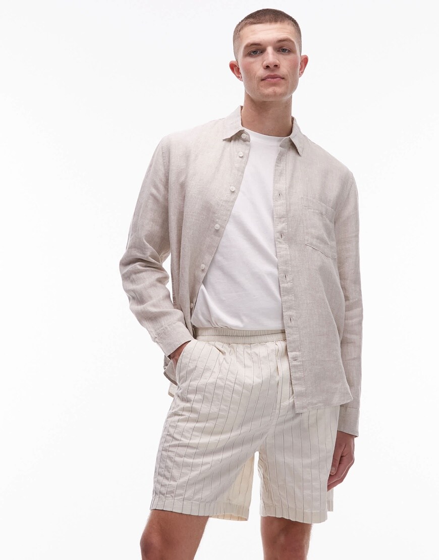 ARKET textured cotton dobby pull-on shorts in white | ASOS Style Feed