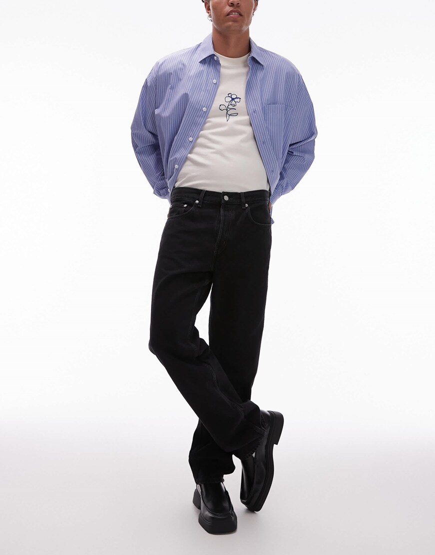 ARKET Ocean loose straight leg jeans in black | ASOS Style Feed