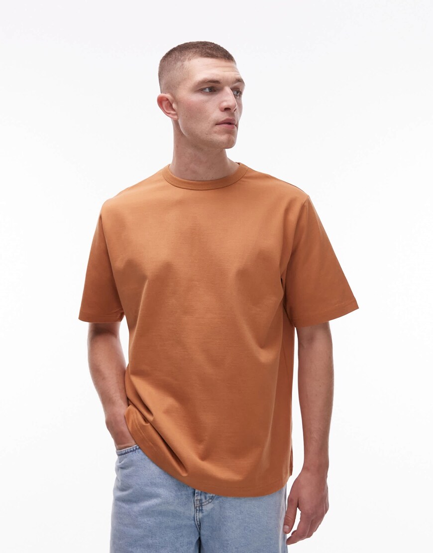 ARKET heavyweight jersey oversized t-shirt in orange | ASOS Style Feed