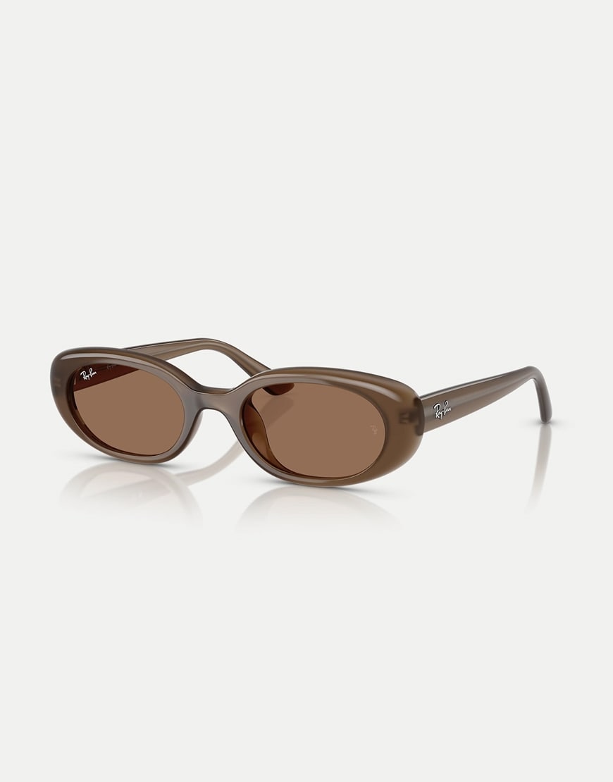 Ray-Ban Rb4441d rectangle sunglasses with brown lens in opal brown | ASOS Style Feed