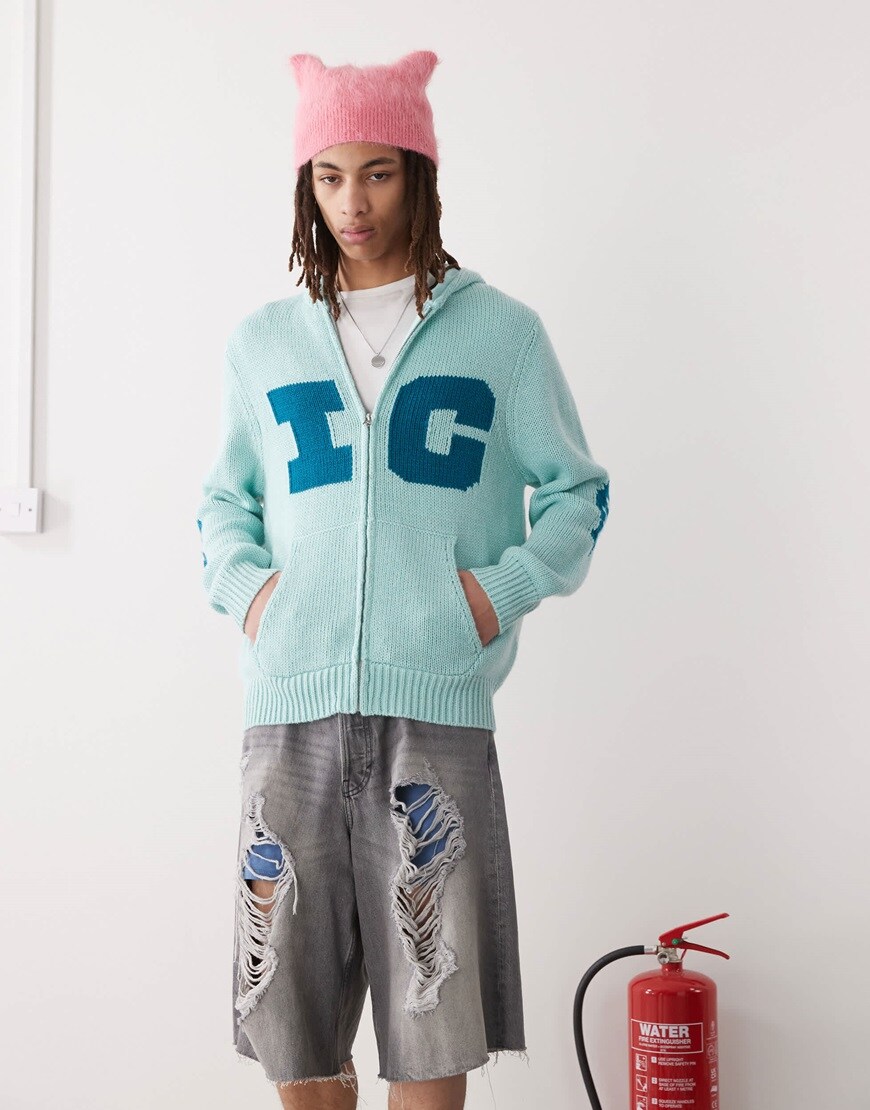 Man wearing ICE CREAM blue knit jumper | ASOS Style Feed