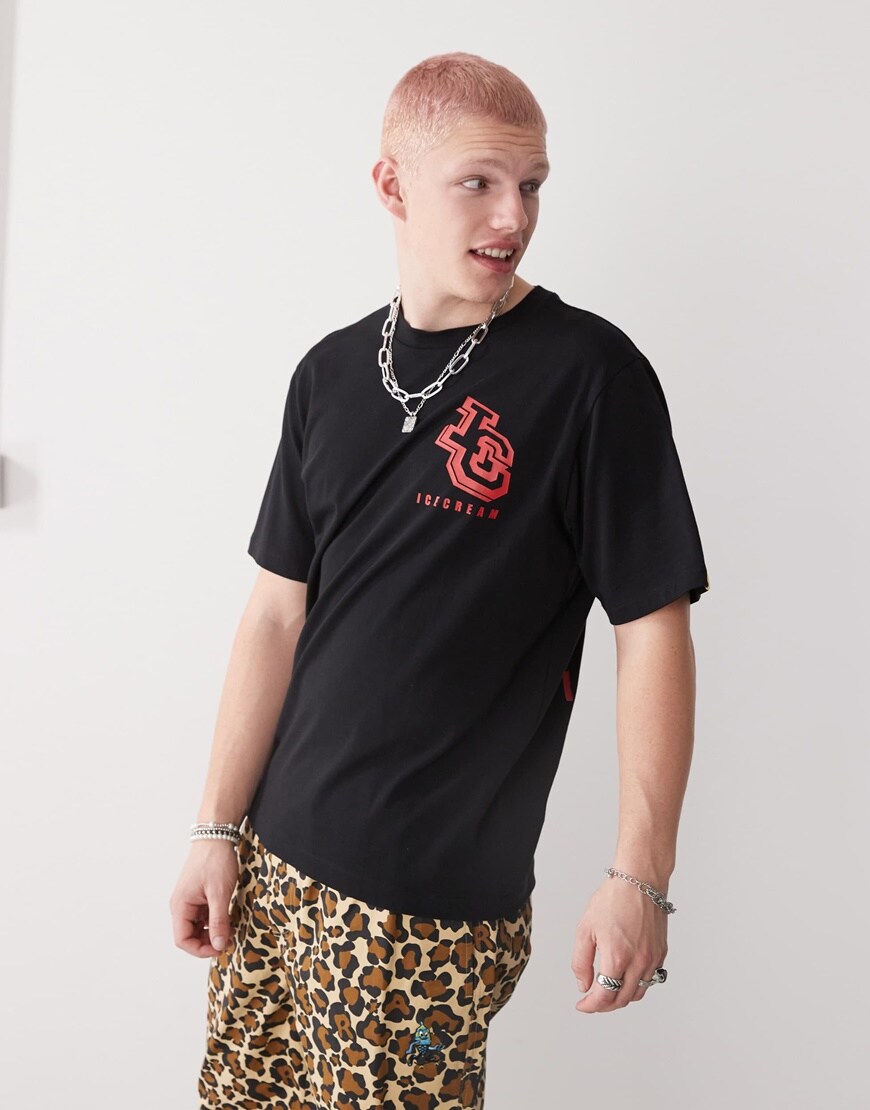 Man wearing black ICE CREAM T shirt | ASOS Style Feed