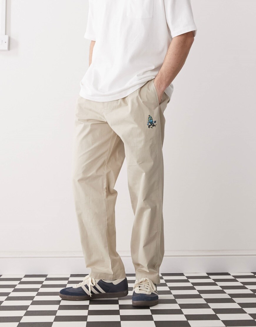 Man wearing beige ICE CREAM Skate Pants | ASOS Style Feed