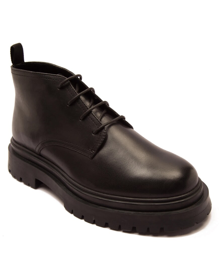 OFF THE HOOK 'HARDROCK' leather chukka ankle mens boots in black | ASOS Style Feed
