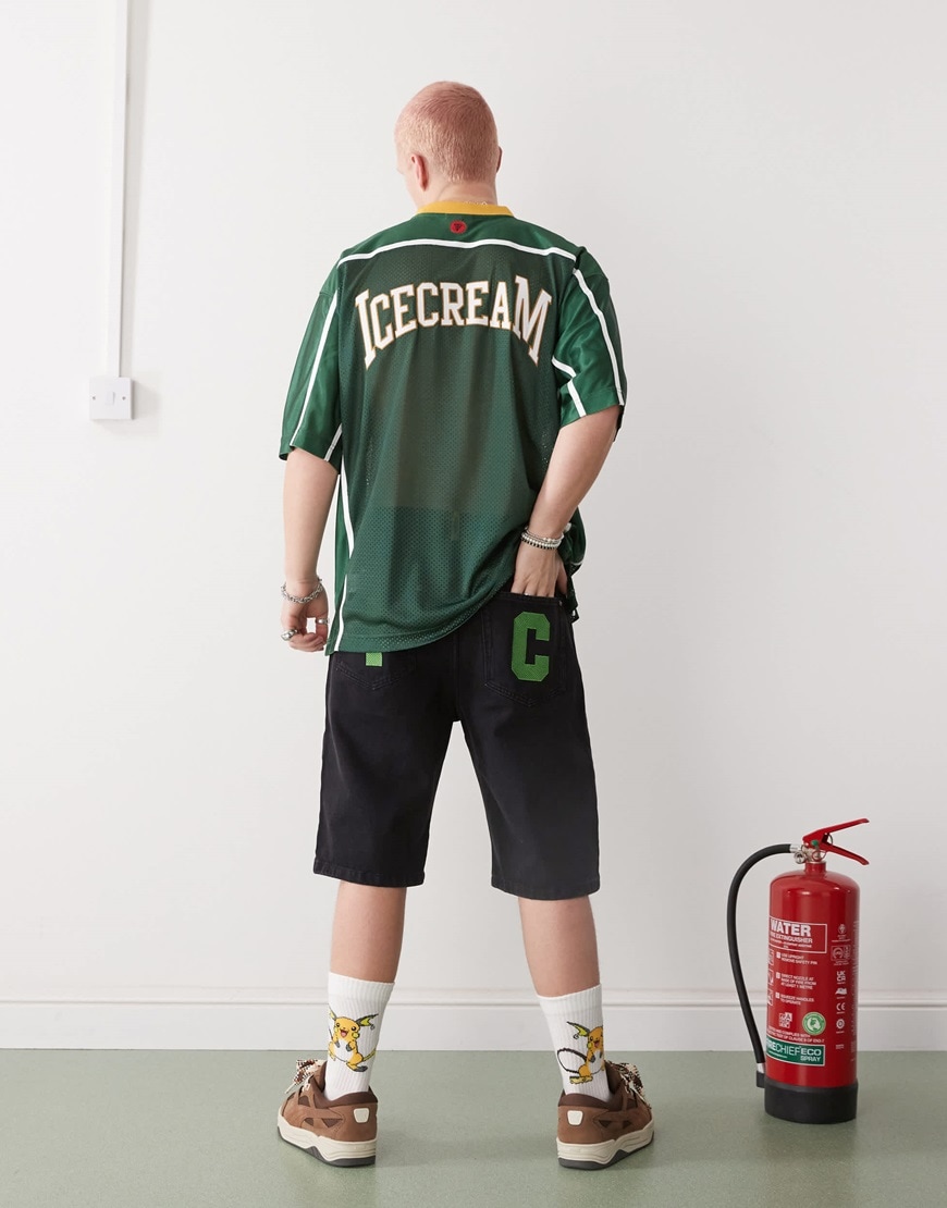 ICECREAM cherry applique football jersey in green | ASOS Style Feed