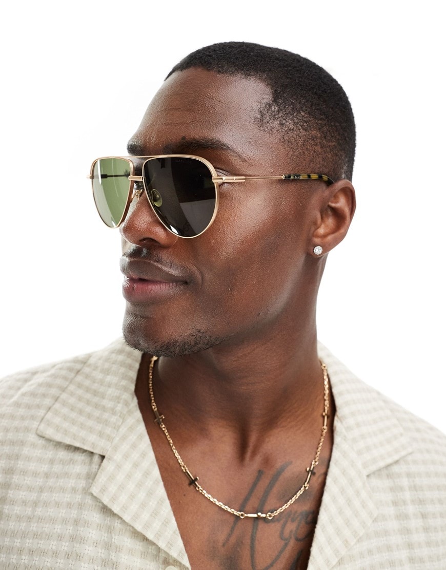 AllSaints Murphy sunglasses in bronze | ASOS Style Feed