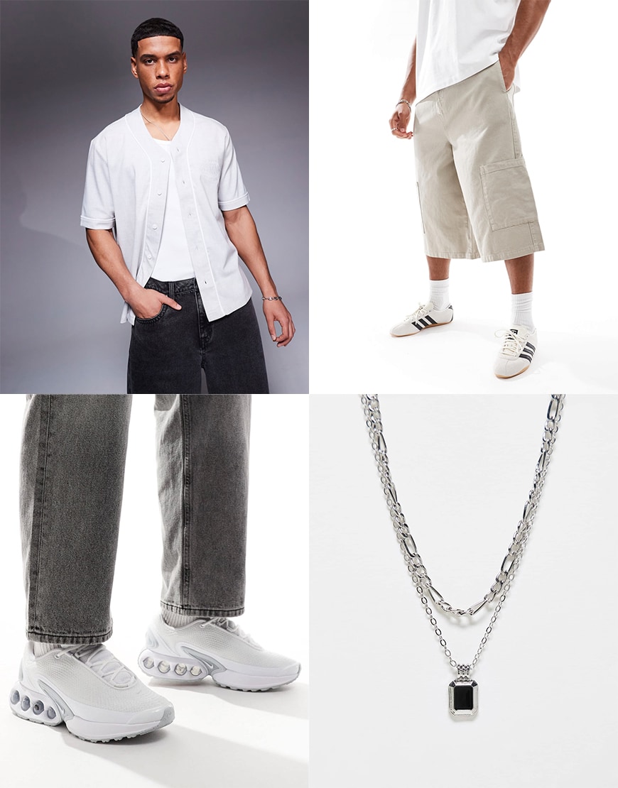 Collage of male models wearing clothes