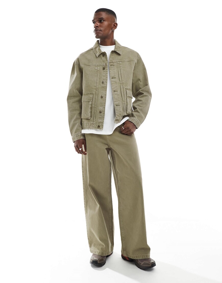 Khaki men's denim coord | ASOS Style Feed