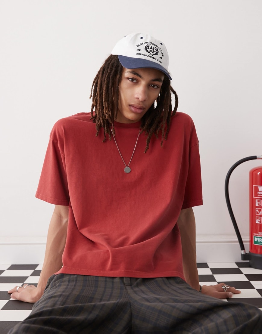 Weekday Great boxy fit t-shirt in red