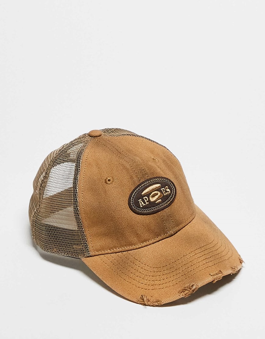 Aape by A Bathing Ape trucker cap in dark beige