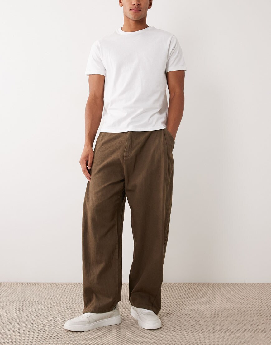model wearing brown trousers|ASOS Style Feed