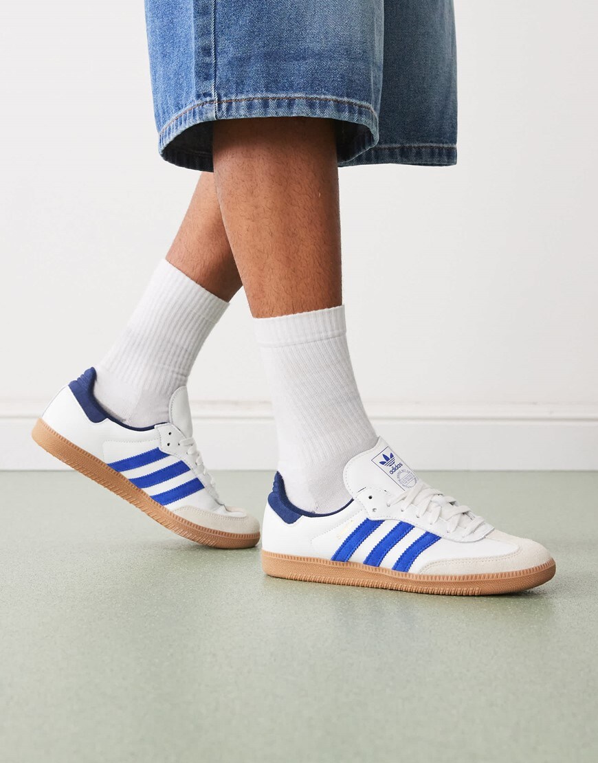 adidas Originals Samba OG sneakers in white and dark blue