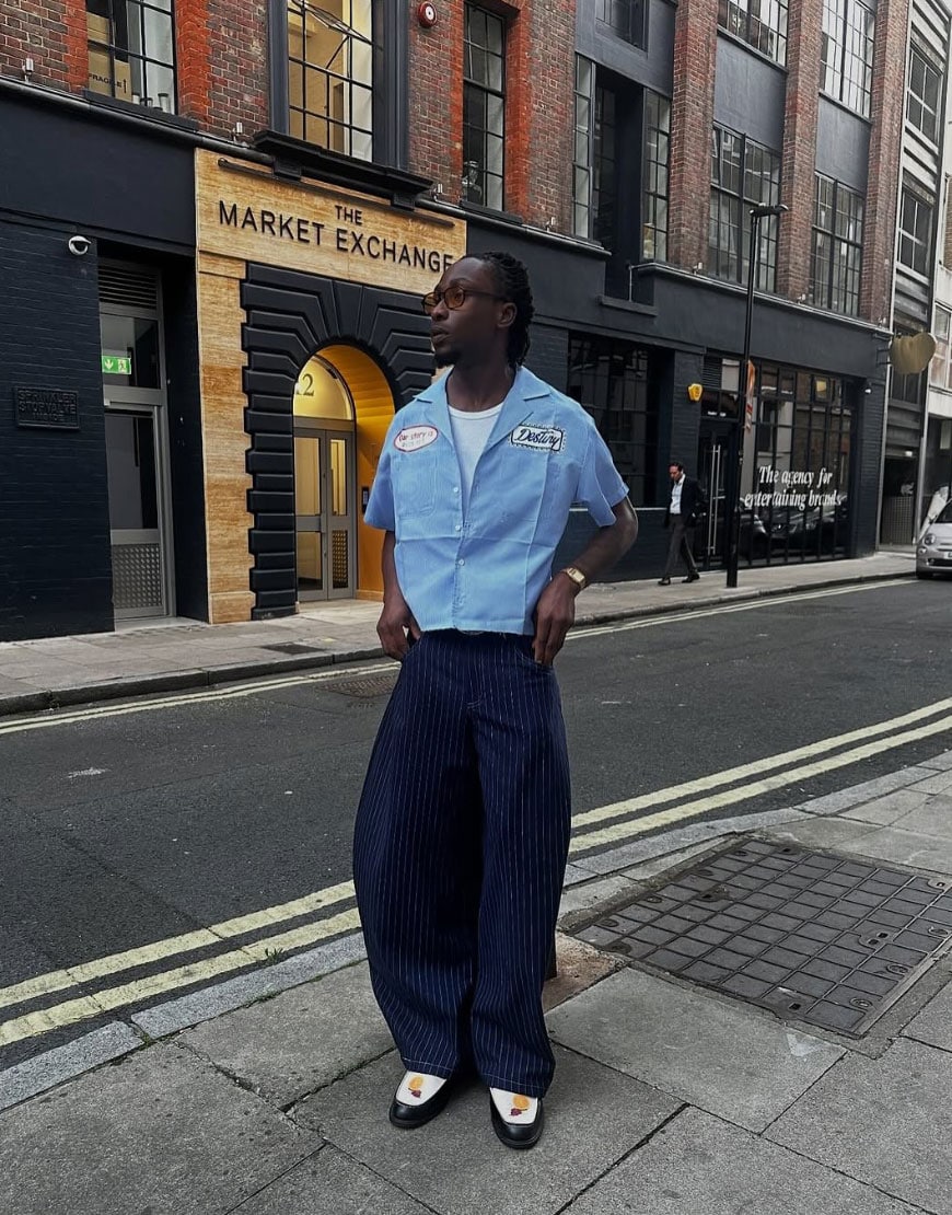 Man wearing workwear shirt