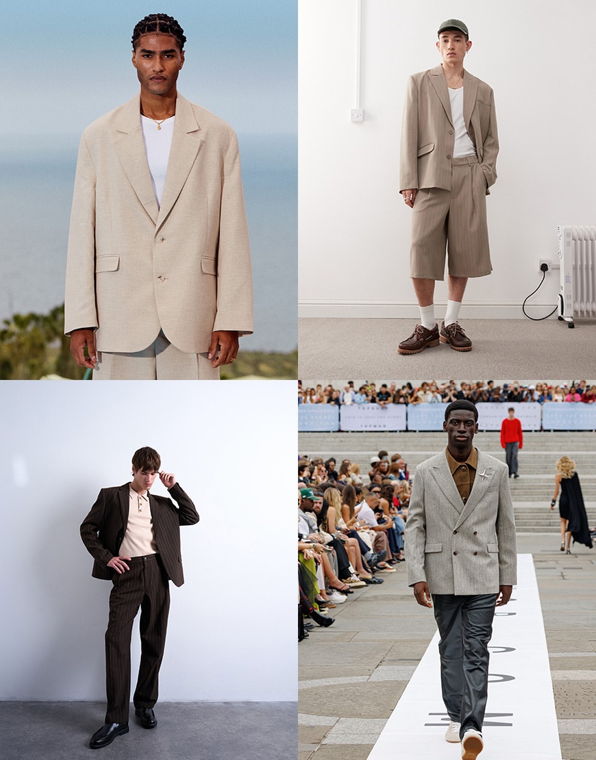 Collage of men wearing ASOS tailoring | ASOS Style Feed
