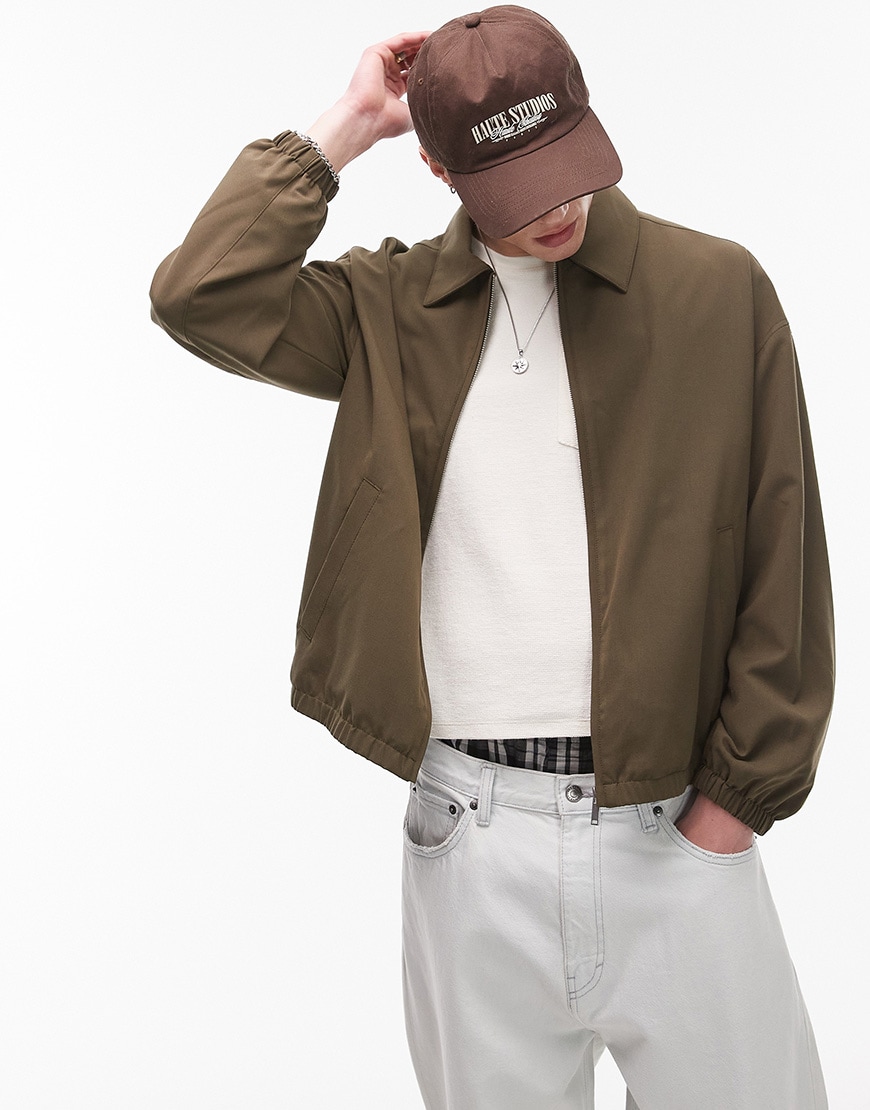 Topman harrington jacket in khaki | ASOS Style Feed