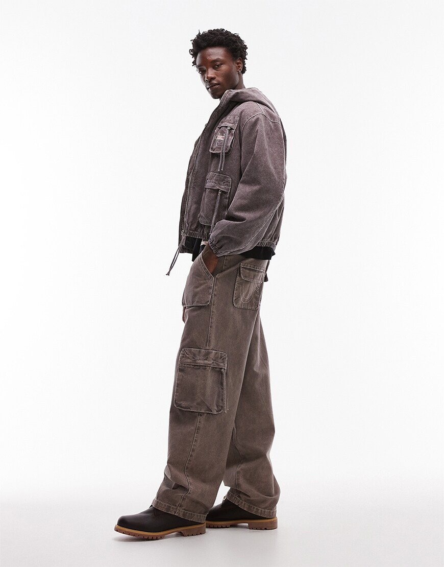 Model wearing a cargo brown co-ord set