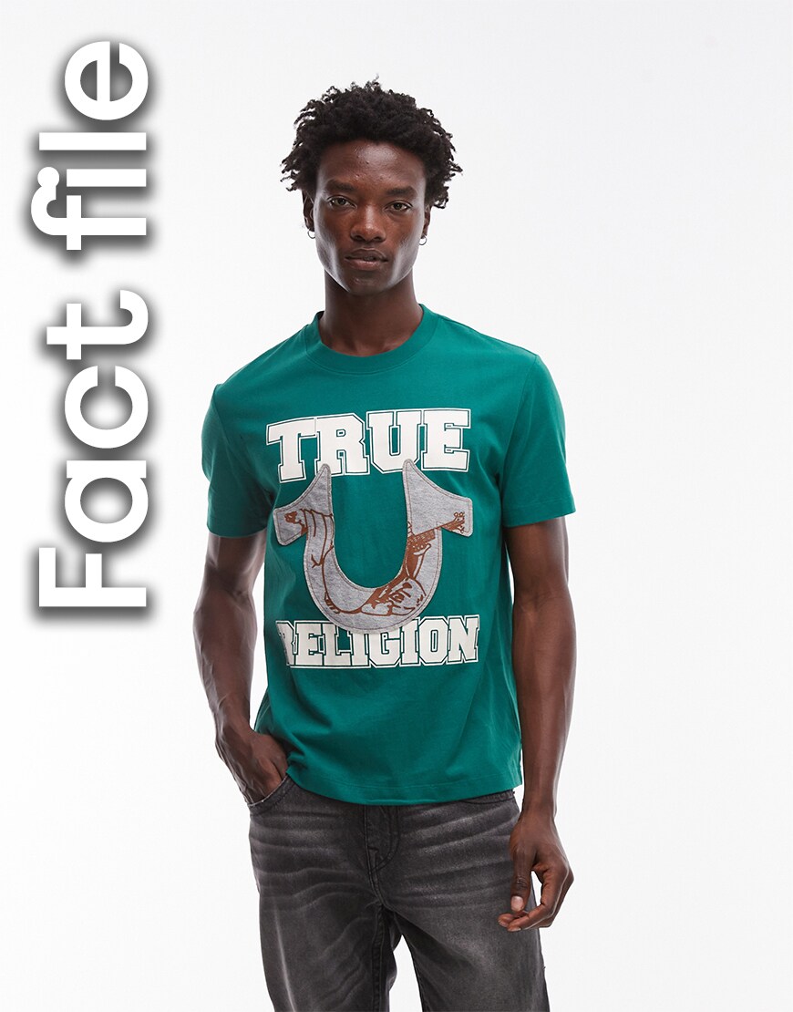Model wearing a True Religion T-shirt