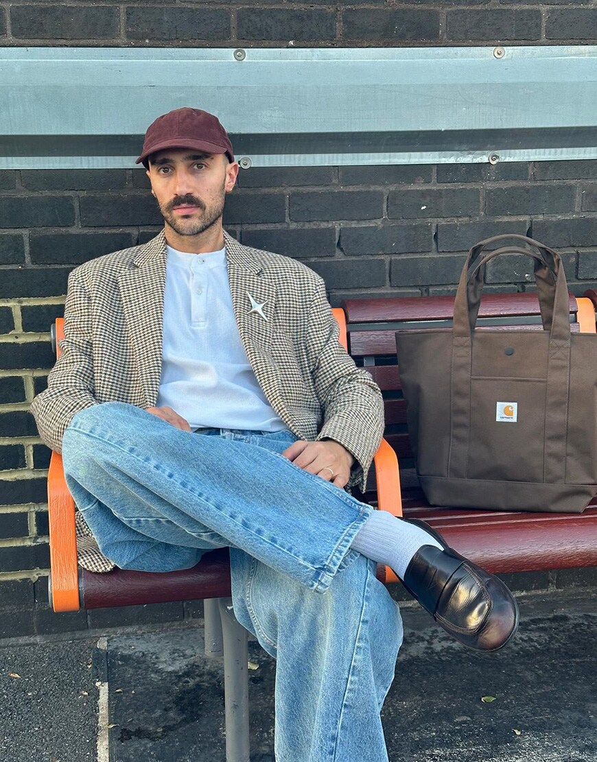 Man wearing check blazer and jeans | ASOS Style Feed