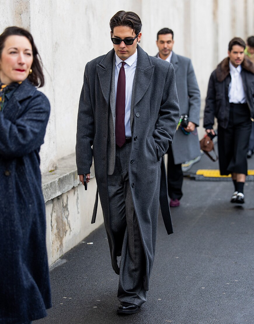 Man wearing grey tailored coat | ASOS Style Feed