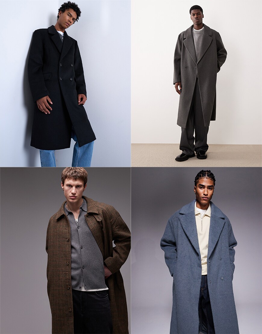 Collage of ASOS overcoats